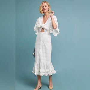 VIRGINIE TIE FRONT MIDI SOLD OUT ON ANTHROPOLOGIE sz 6 * WE ARE KINDRED NWT